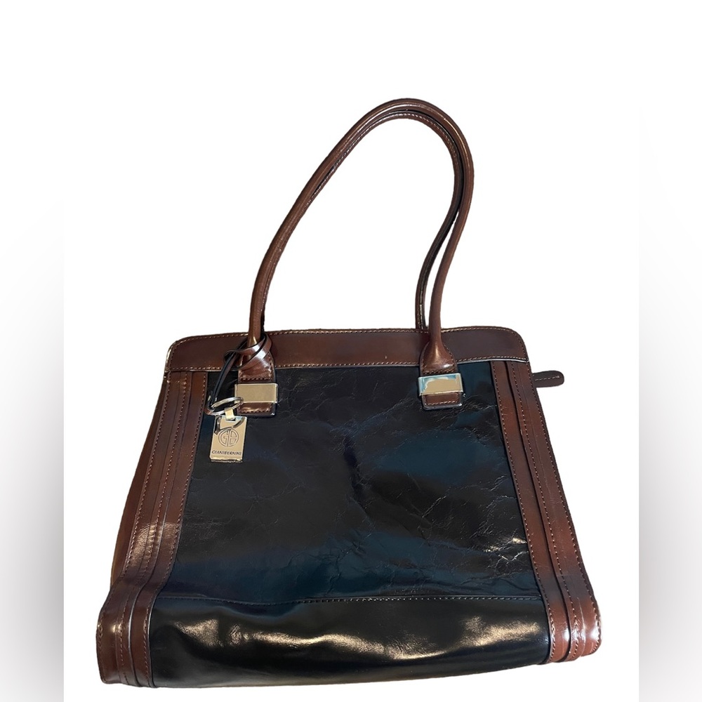 Giani Bernini Glazed Tote Bag Black Brown